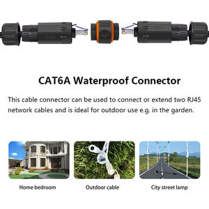 <span class=keywords><strong>M23</strong></span> IP68 RJ45 CAT6A mujer LAN Ethernet RJ45 CAT6/CAT6A STP impermeable en línea acoplador conector - Product Image 5