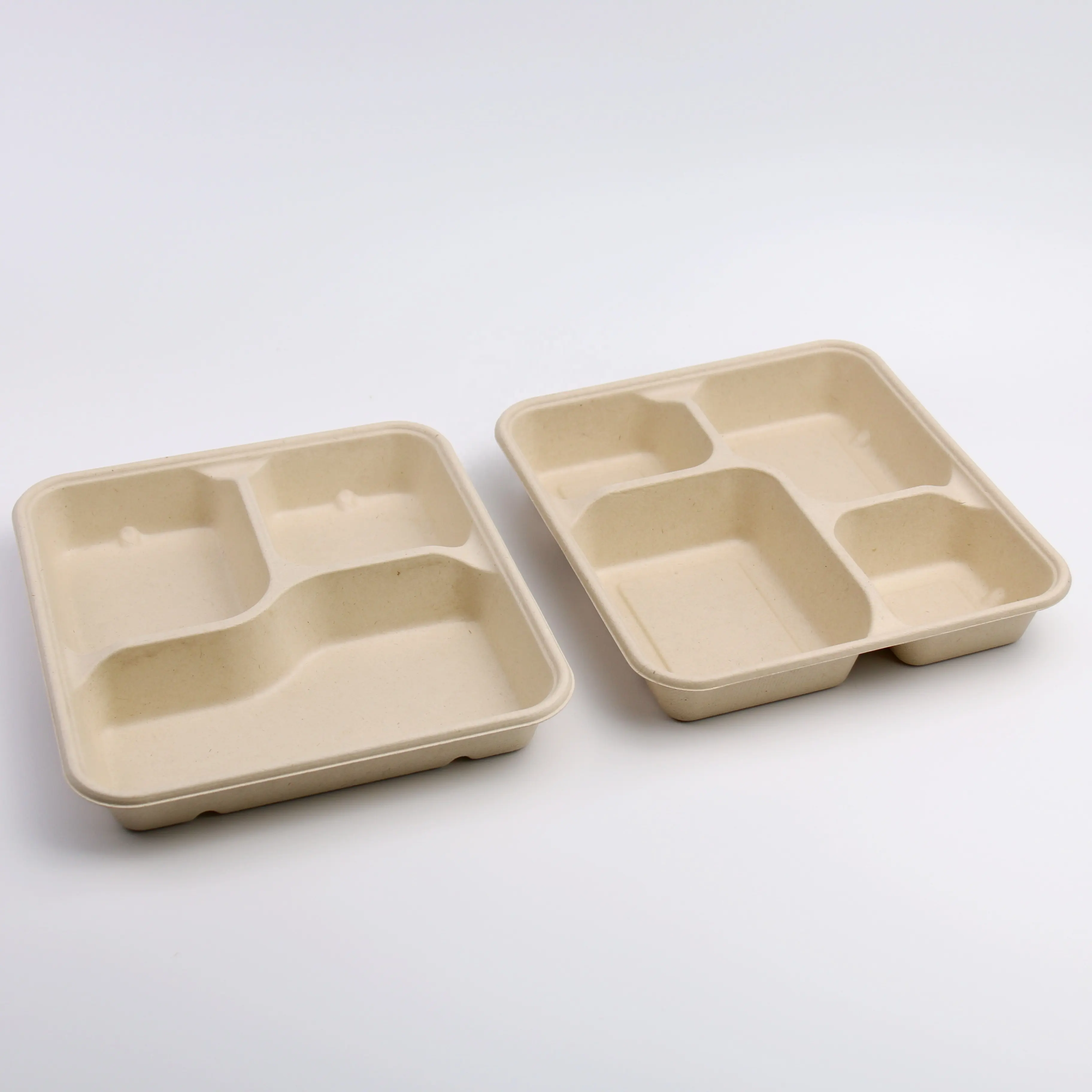 3/ 4/ 5 Compartiment Voedselcontainer Wegwerp Biologisch Afbreekbare Bagasse Lunchbox Afhaalmaaltijden Fast Food Verpakking