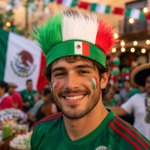 Diadema con la Bandera de México, Accesorio de Disfraz para el Día de la Independencia de México, Verde, Blanco y Rojo, para Mostrar Espíritu Patriótico - Product Image 1