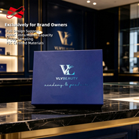 Boîte cadeau rigide bleu foncé HENGXING, impression de logo personnalisée, emballage de luxe pour coffret de parfum et maquillage