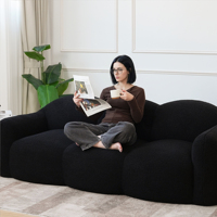 Sofá Cama de 3 Plazas de Estilo Nórdico Moderno Voxhome, Sofá Perezoso para Sala de Estar, Dormitorio, Muebles, Sofá Negro Nube, Juego de Sofás, Gran Venta