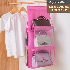 Large Capacity 6-Grid Hanging Closet Organizer Non-Woven Fabric + PVC Waterproof and Dustproof Bag <b>Storage</b> - Product Image 5