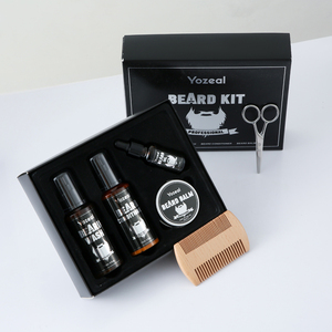 Kit per la cura della <span class=keywords><strong>barba</strong></span> per gli uomini Set rifilatura con <span class=keywords><strong>barba</strong></span> lavata/balsamo-olio-balsamo-pettine-forbice per papà marito fidanzato - Product Image 4