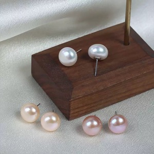 <span class=keywords><strong>Orecchini</strong></span> Semplici in Argento Sterling 925 con Charm, Perle d'Acqua Dolce Autentiche Grado 5A, Opzioni Multicolore, Regalo per Anniversario <span class=keywords><strong>di</strong></span> Matrimonio - Product Image 1