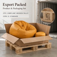 Fauteuil pouf au toucher doux avec poche latérale pour salon, vente en gros, directement de l'usine