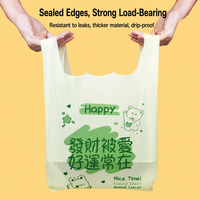 Sac de courses en PE jetable thermoscellable personnalisé avec soufflet latéral et poignée pour supermarché, épicerie, vente à emporter, magasin de détail et usage quotidien
