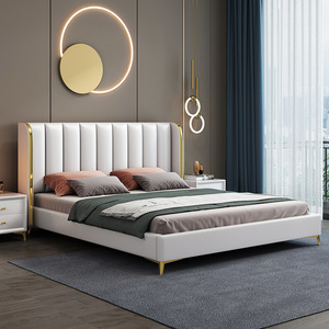 Letto Moderno Nordico Semplice per Camera da Letto Matrimoniale, Letto per <span class=keywords><strong>Due</strong></span> Persone 1,8 m, Letto in Tessuto Lavabile - Product Image 5