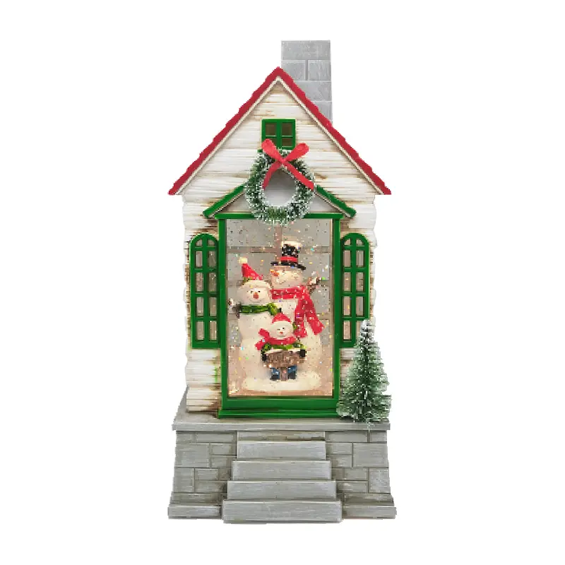 Offre spéciale Design personnalisé dessin animé neige unipue décor à la maison ornement de Table de Noël fée bonhomme de neige Claus lanterne d'eau