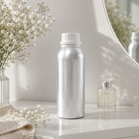 Bouteille en aluminium argenté mat de 250 ml avec bouchon blanc, barrière UV, anti-traces de doigts, pour huiles essentielles, parfums, cosmétiques, diffuseur, recharge