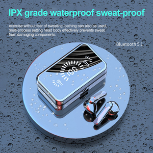 Fones de ouvido <span class=keywords><strong>QUANXI</strong></span> S20 sem fio fone 5.1 Fones de ouvido estéreo TWS com tela LED inteligente microfone integrado - Product Image 1