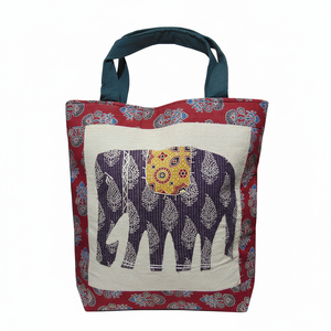 High Quality New Designer Bag Good Price Women Ethnic Elephant Patch Canvas Tote Bag From Wholesale Manufacturer - Product Image 1