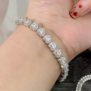 FOXI gioielli orecchini all'ingrosso all'ingrosso personalizzato placcato oro moda amicizia bracciale cuore donna - Product Image 4