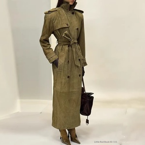 Cappotto <span class=keywords><strong>Trench</strong></span> Lungo da <span class=keywords><strong>Donna</strong></span> con Lacci, Doppiopetto, <span class=keywords><strong>Foderato</strong></span> in Pile, con Cappuccio Staccabile, Stile Vintage Classico Invernale - Product Image 3