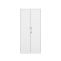 Armoire métallique à 2 portes avec serrure à clé, casier de rangement en métal à un seul niveau pour bureau et dortoir