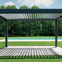 Kits de pergola horizontale motorisée durable pour maisons modernes, pergola bioclimatique en aluminium avec stores solaires