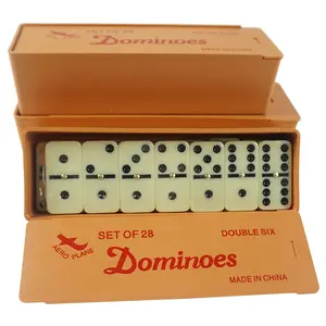 Domino Gấp Đôi Sáu Tùy Chỉnh Với Con Quay Vàng Trong Hộp Nhựa Dominos 54*27*12Mm Từ Nhà Máy Domino Chuyên Nghiệp