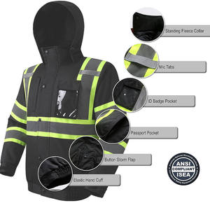 कस्टम सस्ती कीमत फैशन हाई-विद निर्माता बाहरी पुरुष चिंतनशील सुरक्षा कार्य जैकेट - Product Image 5