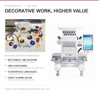 Machine à broder les casquettes 1201 Mini, emballée dans une boîte en bois, expédiée de Ningbo Shanghai avec un ensemble complet d'accessoires et d'outils