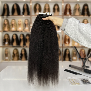 Extensiones de Cabello Natural con Cinta Adhesiva Invisible, 40 Piezas, 100g, Ondulado, Color Negro Natural, Cutícula Alineada, 30 Pulgadas - Product Image 2