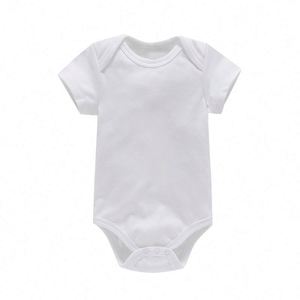 T-shirts pour Filles en Bas Âge 100% Coton à Manches Courtes Combinaisons pour Nouveau-nés 0-3 Mois Été Couleurs Unies Tricotées 1000 Vente en Gros - Product Image 4