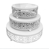 Accessoires de table de mariage rétro de luxe léger européen, assiette à gâteau ronde, présentoir à gâteau haut, assiette à fruits, plateau à snacks, vente en gros Chine