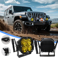 Feux antibrouillard LED tout-terrain 5x5 pouces, contrôlables à l'intérieur de la voiture, oscillation haut/bas pour 4x4 UTV/camion