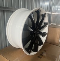 Llantas de Aleación Forjadas Ligeras de 19 y 20 Pulgadas, Borde Blanco, Radios Negros, 5x120 5x130, Llantas Cóncavas para Camionetas, SUV, 4x4, Todoterreno