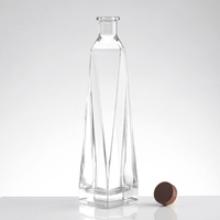 Nouveau Style Bouteille En Verre Logo Personnalisé Bouteille D'eau Usine En Gros 300ml 375ml 500ml 750ml Vodka Whisky Liqueur Bouteille Bouchon En Liège