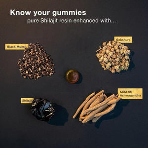 Gummies de Shilajit de l'Himalaya Or 3000mg avec KSM 66 Ashwagandha Soutient l'énergie quotidienne 60 pièces Complément alimentaire - Product Image 5