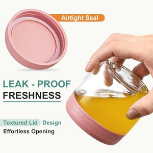 Paquete de 6 Frascos de Vidrio de 8oz con Tapas Herméticas, Boca Ancha, Libres de BPA, Aptos para Lavavajillas, Reutilizables, para Alimentos, <span class=keywords><strong>Avena</strong></span> - Product Image 3