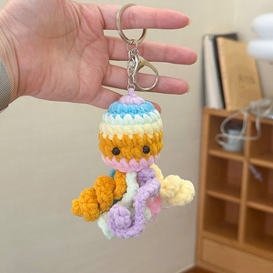 Handmade <b>Yarn</b> Crochet Rainbow Octopus Doll Keychain Knitted Sea Animal Pendant <b>Amigurumi</b> Charm Bag Decor Valentine's Day Gifts - Product Image 3