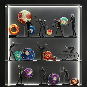 Estatua <span class=keywords><strong>de</strong></span> Músico Abstracta Negra <span class=keywords><strong>de</strong></span> Resina, Figura Artificial, Modelo <span class=keywords><strong>de</strong></span> Personaje, Decoración para Vinoteca, Figura <span class=keywords><strong>de</strong></span> <span class=keywords><strong>Anime</strong></span> Pintada a Mano - Product Image 6