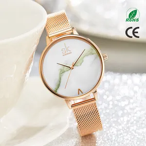 K0039L Marble Face Luxury Water Resistant Quartz Reloj Mujer Branded Stylish Watches For Women