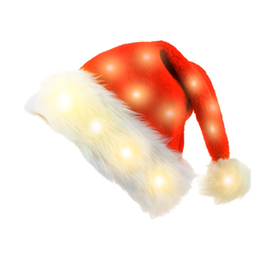 قبعة سانتا كلوز مضيئة من القطيفة LED، مستلزمات حفلات عيد الميلاد، قبعة متوهجة للزينة، قبعة عيد الميلاد تضيء في الظلام، هدية سانتا كلوز - Product Image 5