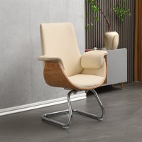 Chaise de bureau exécutive moderne avec structure en acier inoxydable pivotante et hauteur réglable