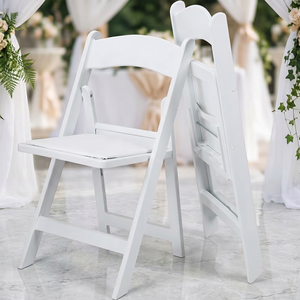Sedia Pieghevole Bianca Premium per Matrimoni, Banchetti e Feste all'Aperto, Arredamento Portatile di Alta Qualità - Product Image 1