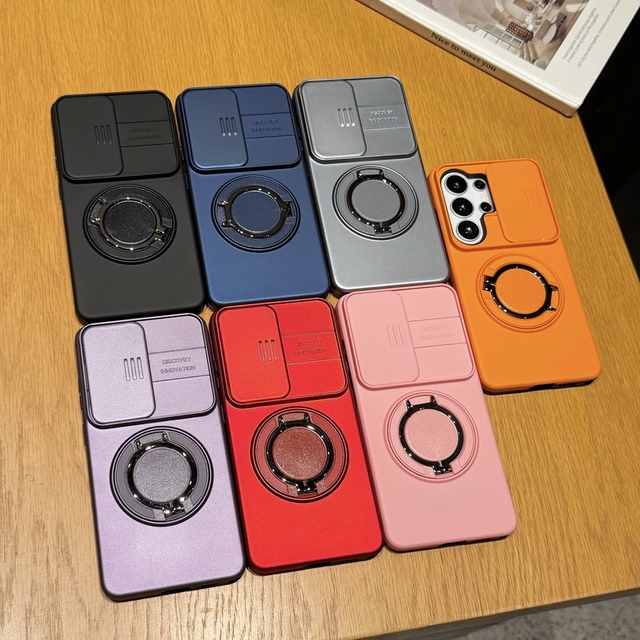 Slid Lens Stand Ring Hybrid Case for Samsung Galaxy S26 Plus S25 Ultra S24 S23 S22 A07 A17 A37 A06 A16 A26 A36 A56 A35 A55 Cover