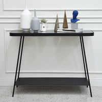 Nordique 2 niveaux noir métal rectangulaire Console verre café Console Table décoration maison Mesas De Centr Draht Tisch