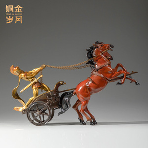 Ornamento de Cobre con Diseño de Carruaje Espartano, para Sala de Estar o Regalo Empresarial, Diseño Tradicional - Product Image 2