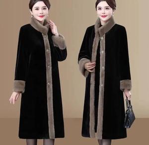 Vêtements d'hiver avec manteau en fourrure de vison épais, style long, manteau pour femme pour les personnes d'âge <span class=keywords><strong>moyen</strong></span> et âgées - Product Image 2