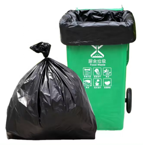 Grands sacs poubelles en plastique robustes avec cordon de serrage de 13, 39 et 55 gallons (120 litres), sacs poubelles noirs avec cordon de serrage - Product Image 2