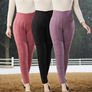 <b>Winter</b> Women's Printed High Waist Plus Size Horse Riding Full Seat Equestrian <b>Tights</b> Pockets Silicone Jodhpurs Four-Way Stretch - Product Image 2