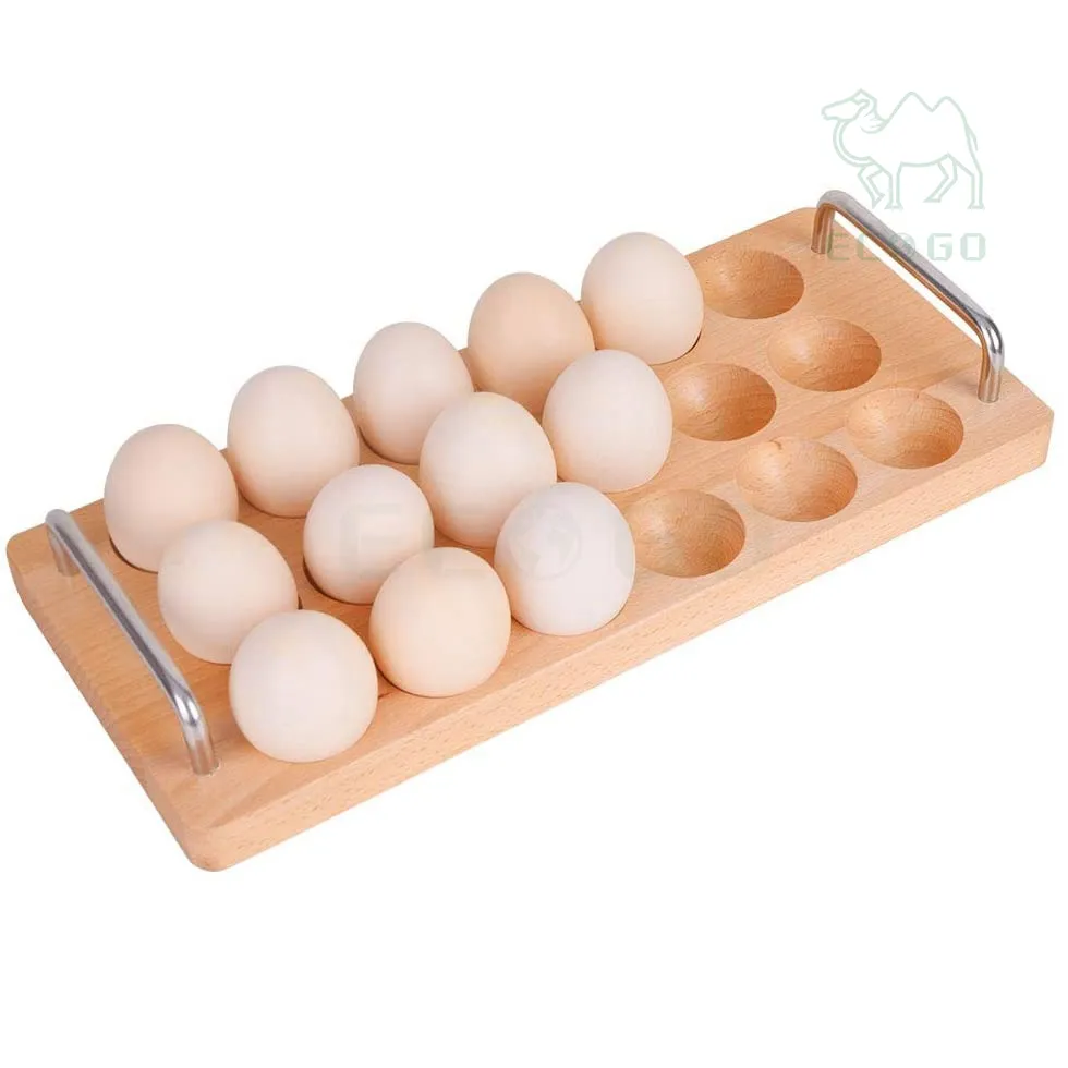 Caja de huevos de bambú de madera, bandeja de nuevo diseño