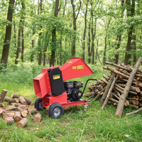 Broyeur de bois mobile forestier robuste avec moteur à essence 7 CV, capacité de coupe de 80 mm, pour usage agricole, système hydraulique fluide