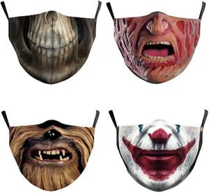 Petrifying Halloween Scary Mask Eleva tu disfraz <span class=keywords><strong>Juego</strong></span> Reutilizable Rhinestone Music Festival Máscaras Colección Navidad - Product Image 3