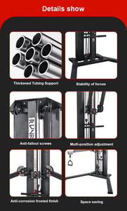 Entraîneur à <span class=keywords><strong>double</strong></span> fonction Multi Cable Crossover Gym Equipment Pulldown Pullley Machine Iron Metal Commercial Use Black - Product Image 4