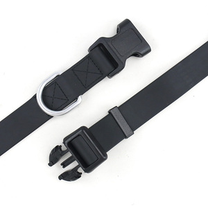 Geruchs neutrales, strap azier fähiges, mit Silikon-Kunststoff-Gummi beschichtetes Nylon gewebe Verstellbares wasserdichtes PVC-Hunde halsband mit Schnell verschluss - Product Image 5