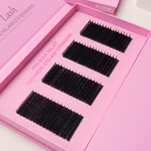Extensions de cils en cachemire professionnelles en vrac sur palette 0.03mm 0.07mm Courbure C D, Plateaux d'extensions de cils marque privée Noir mat Cachemire - Product Image 4