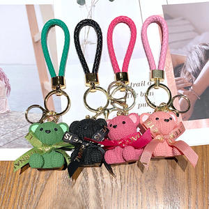 Porte-clés Ours Kawaii Tendance avec Nœud Mignon en Résine, Breloque pour Sac à Dos, Pendentif en Plastique, Cadeau Décoratif - Product Image 2
