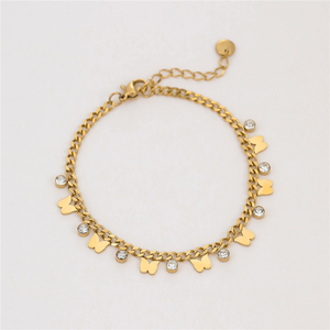 In stock and selling well Elegant heart-shaped <b>butterfly</b> pendant <b>bracelet</b>. Fashionable and simple. High-end style accessory. - Product Image 6